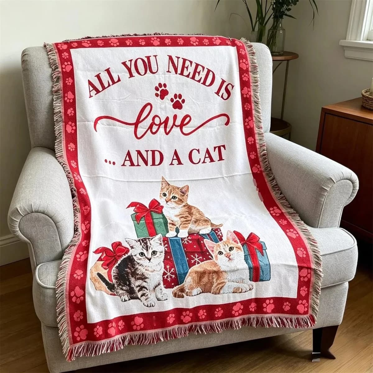 Sofadecke mit Cartoon-Katzen-Motiv