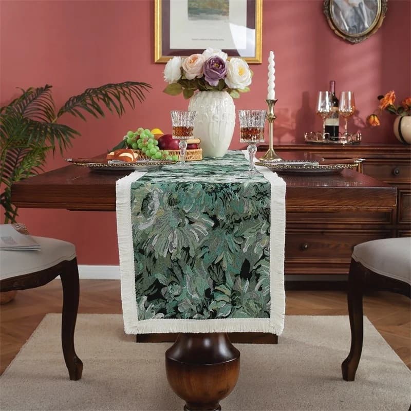Blumendesign Tischläufer Baumwollmischung Dekostoff für Esszimmer