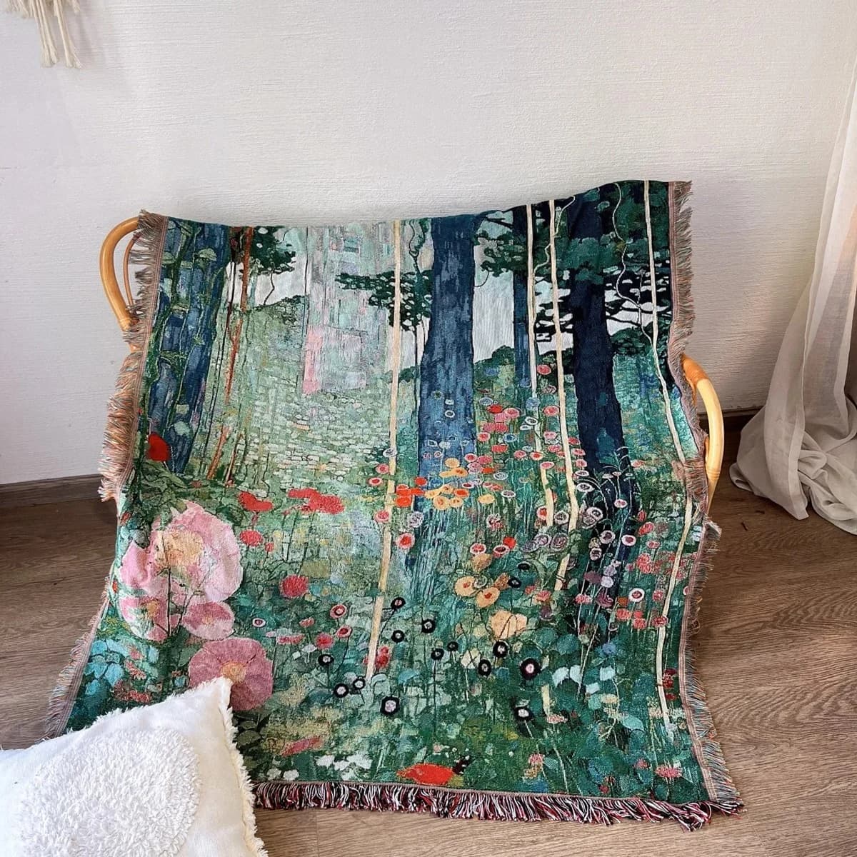 Klimt „Geheimer Garten“ Tapisserie-Wurfdecke
