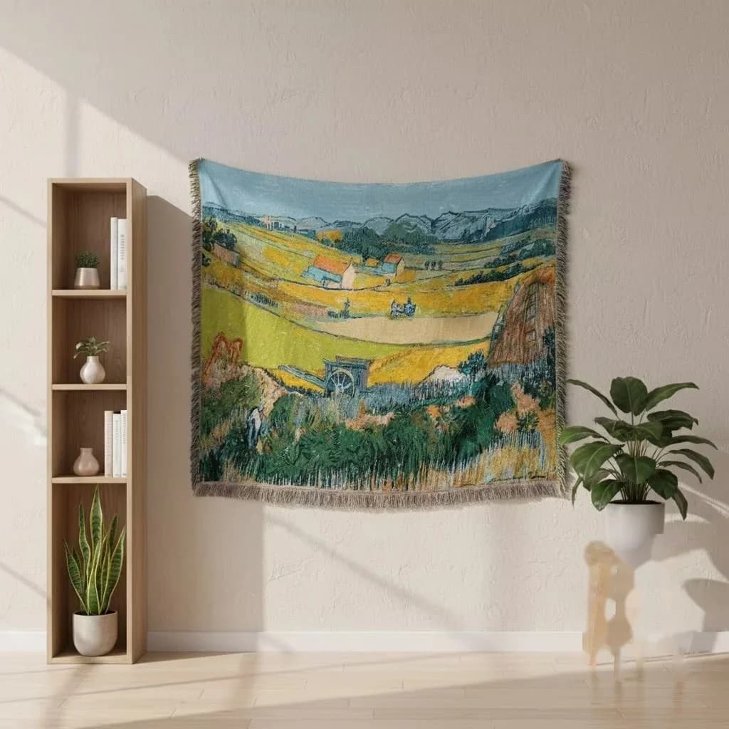 Wandteppich-Decke im Van-Gogh-Stil aus Baumwollmischung – Wandkunst & Sofabezug