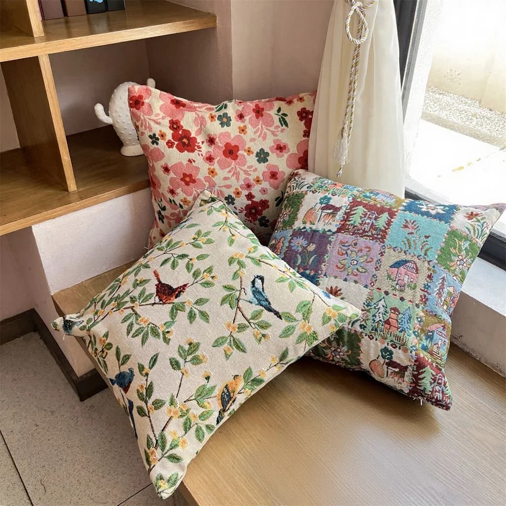 Jacquard-Kissenbezug im American-Country-Stil für Sofa