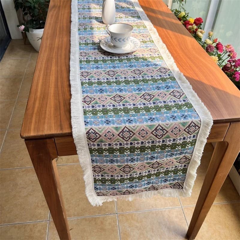 Bohemian Tischläufer Baumwollmischung für Esszimmer und Wohnzimmerdeko