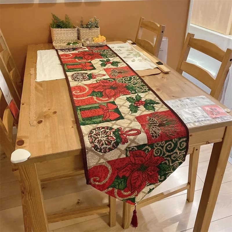 Weihnachts-Tischläufer Baumwollmischung Festliche Deko