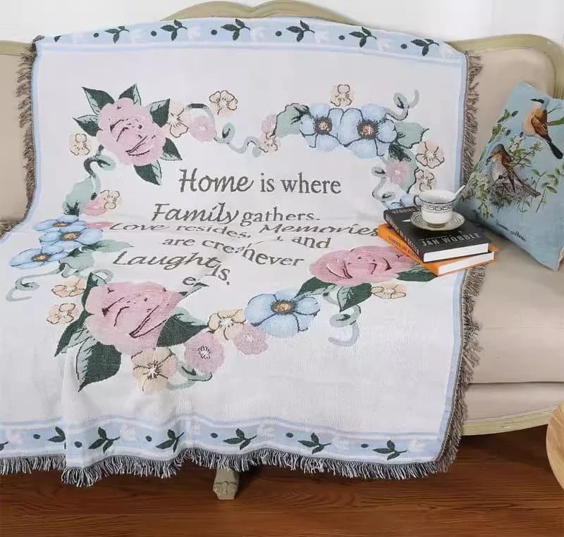 Gewebte Wurfdecke aus Baumwollmischung für Sofa & Wanddeko 130x160cm