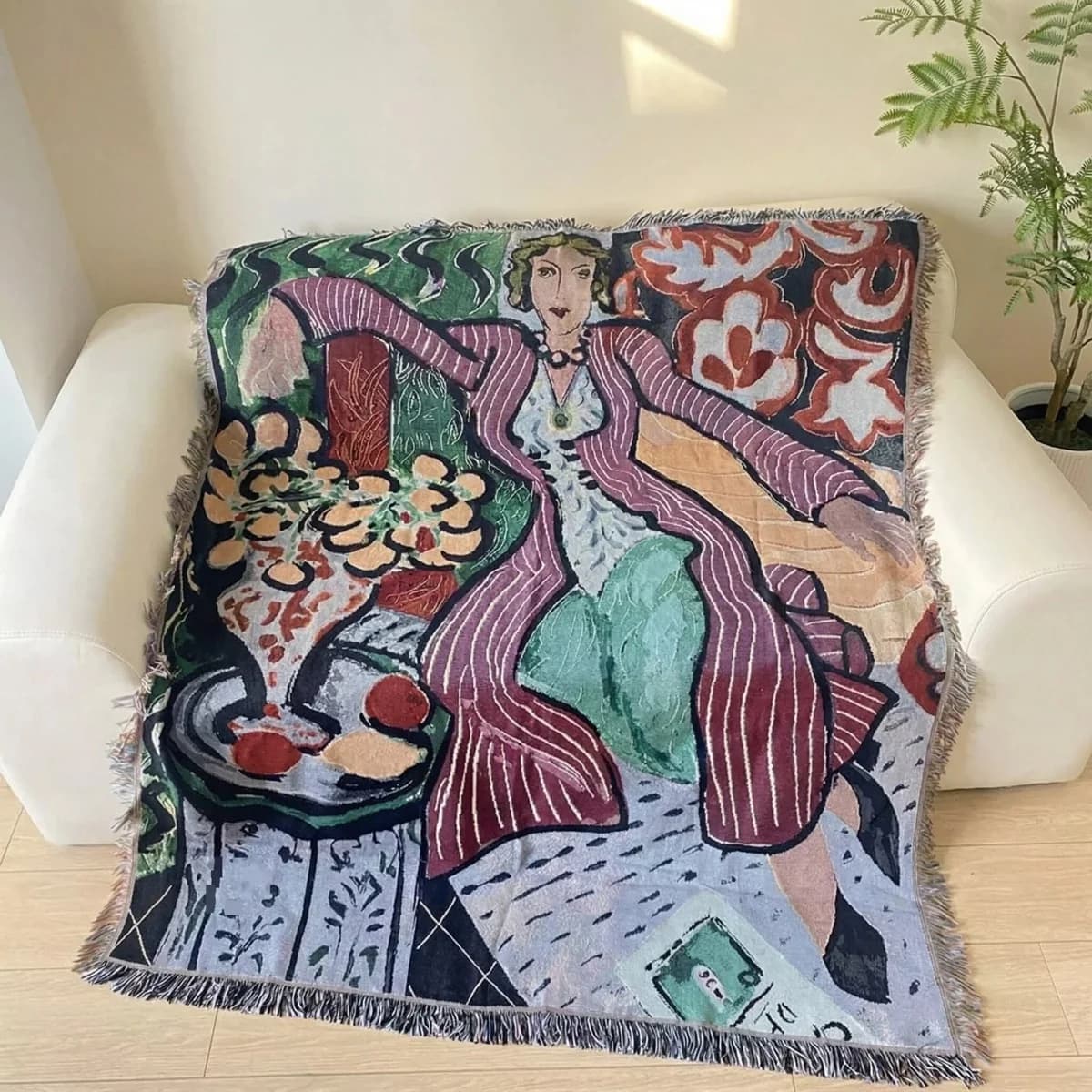 Gewebte Wandteppich-Decke im Matisse-Stil