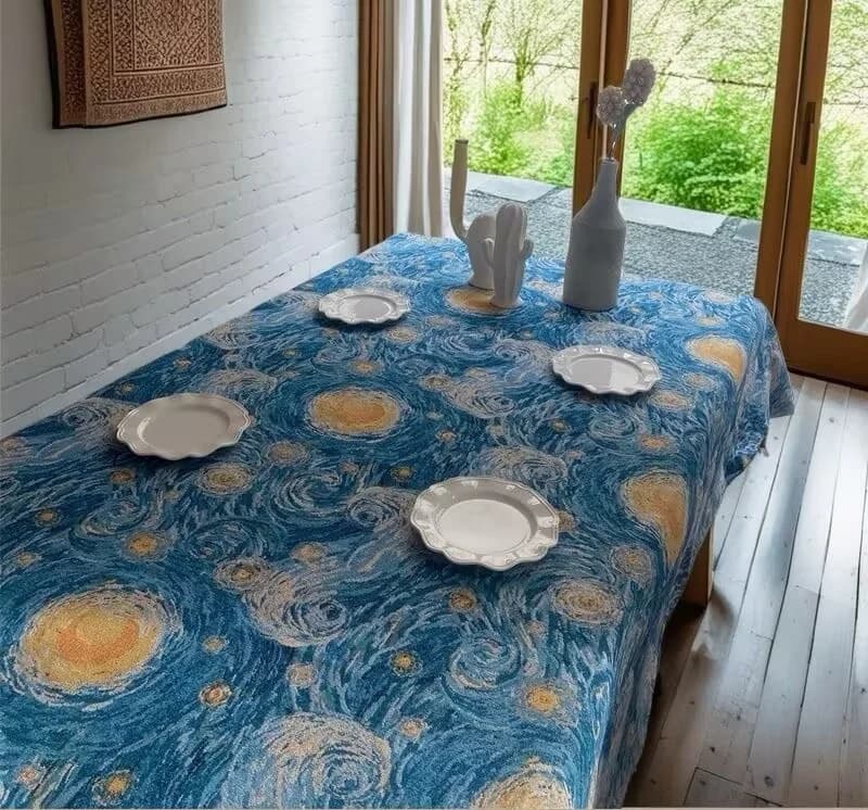 Rechteckige Tischdecke Sternennacht Baumwollmischung Dekorative Abdeckung