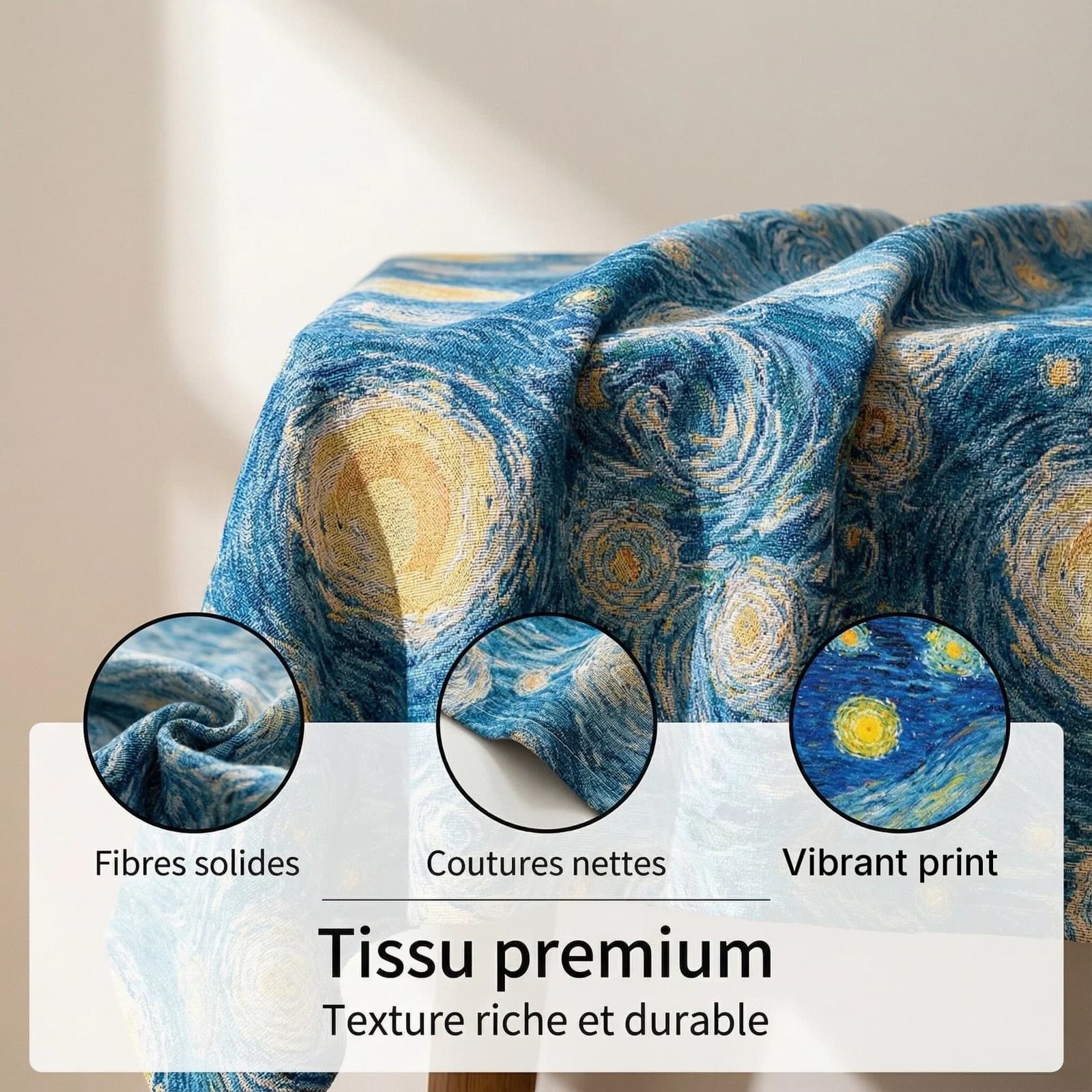 Tischläufer und Tischdecke Sternennacht Jacquard-Dekor