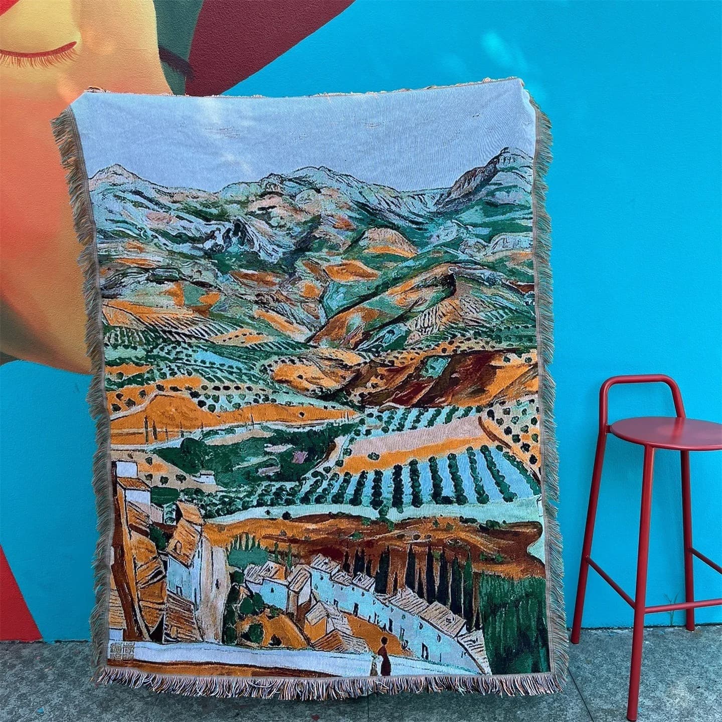 Vintage Kunst Wurfdecke Baumwollmischung Sofabezug Tapestry