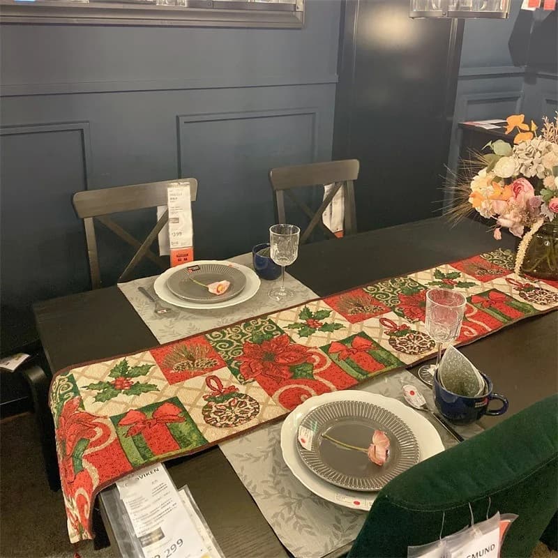 Weihnachtstischläufer mit Quasten, nordischer Stil
