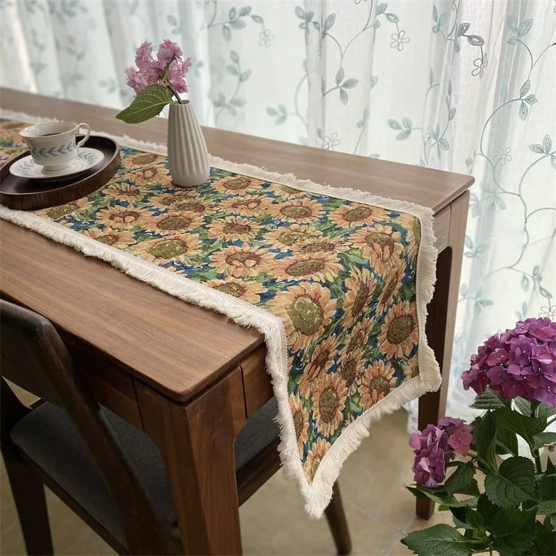 Blumen-Tischläufer für Esstisch, Bett und TV-Schrank