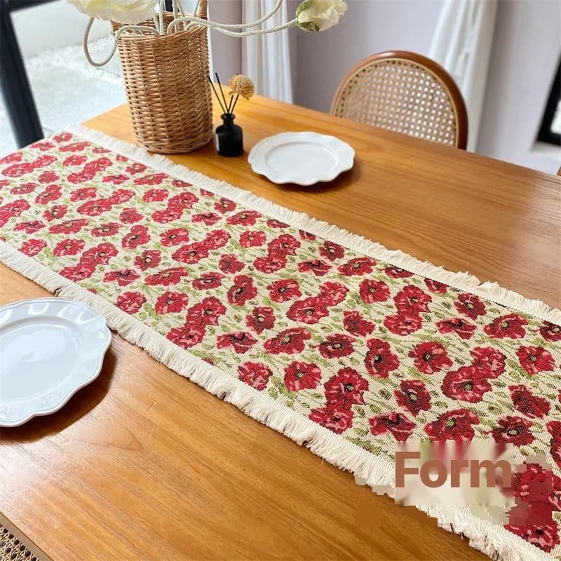 Tischläufer aus Baumwollmischung mit Blumenmuster