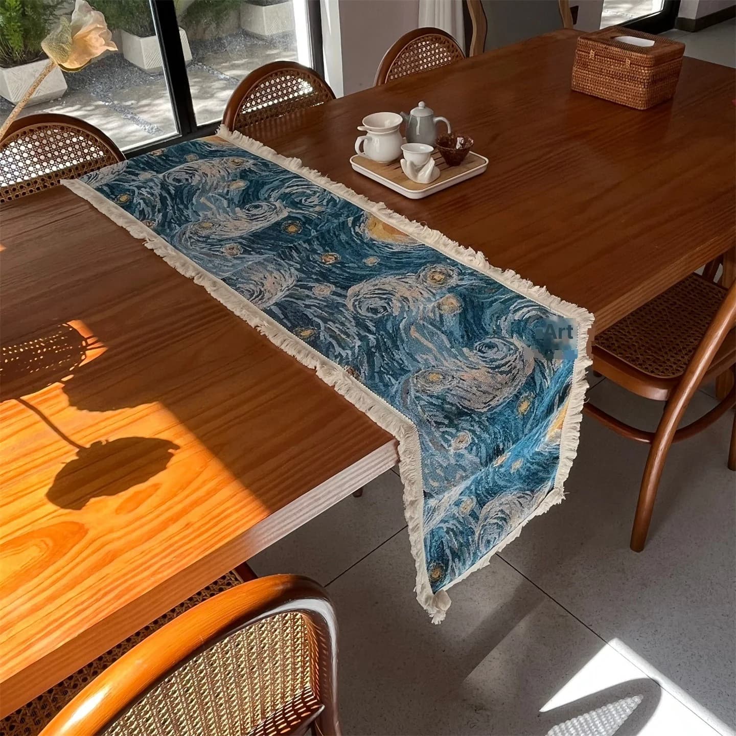 Tischläufer im Van Gogh Stil "Sternennacht" aus Baumwollmischung