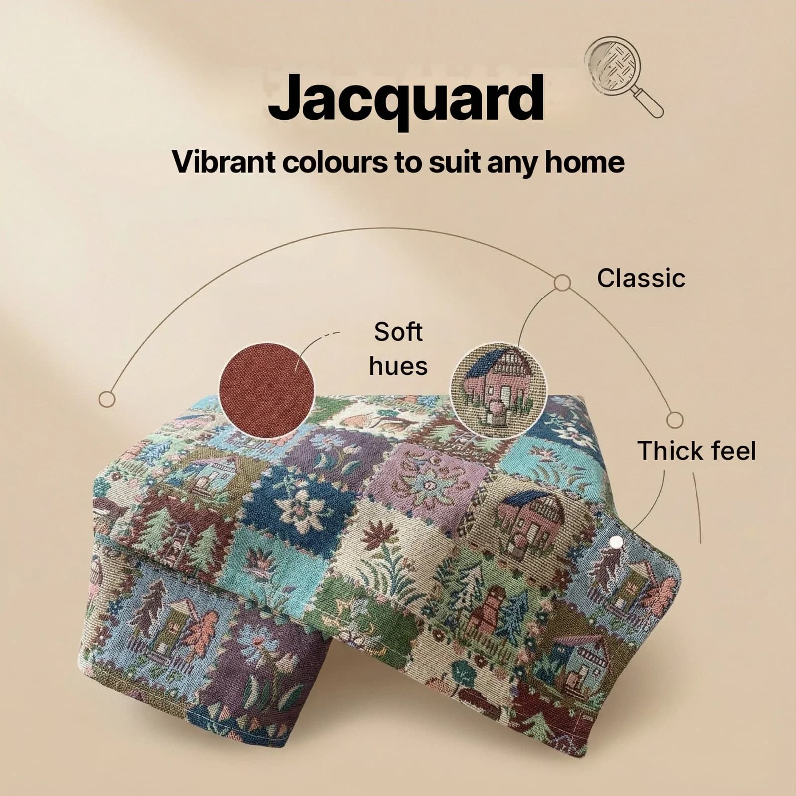 Jacquard-Tischläufer im American-Country-Stil mit Blumen-Ölgemälde-Design