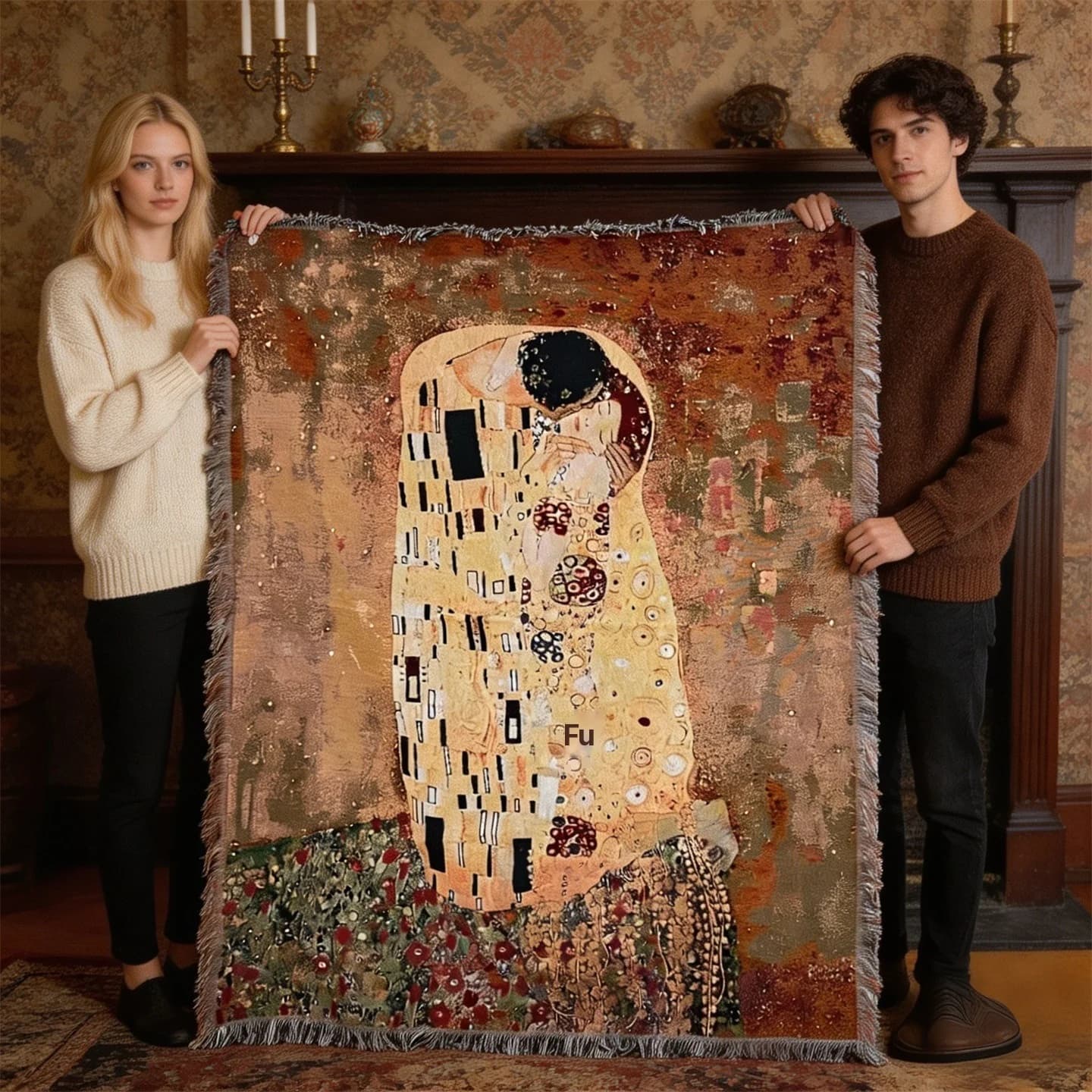 Künstlerische Wandteppich-Decke aus Baumwolle und Polyester