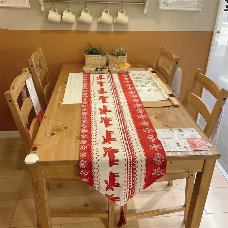 Weihnachts-Tischläufer Weihnachtsstern Ölgemälde-Stil