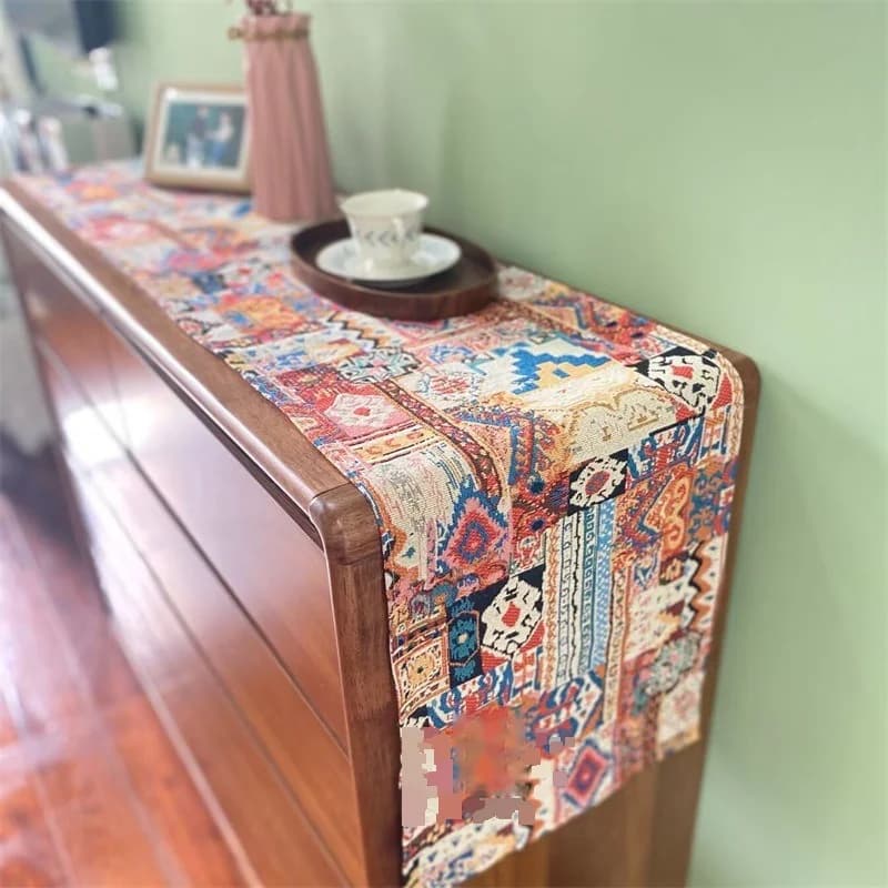 Boho Tischläufer Retro Blumendeko-Stoff