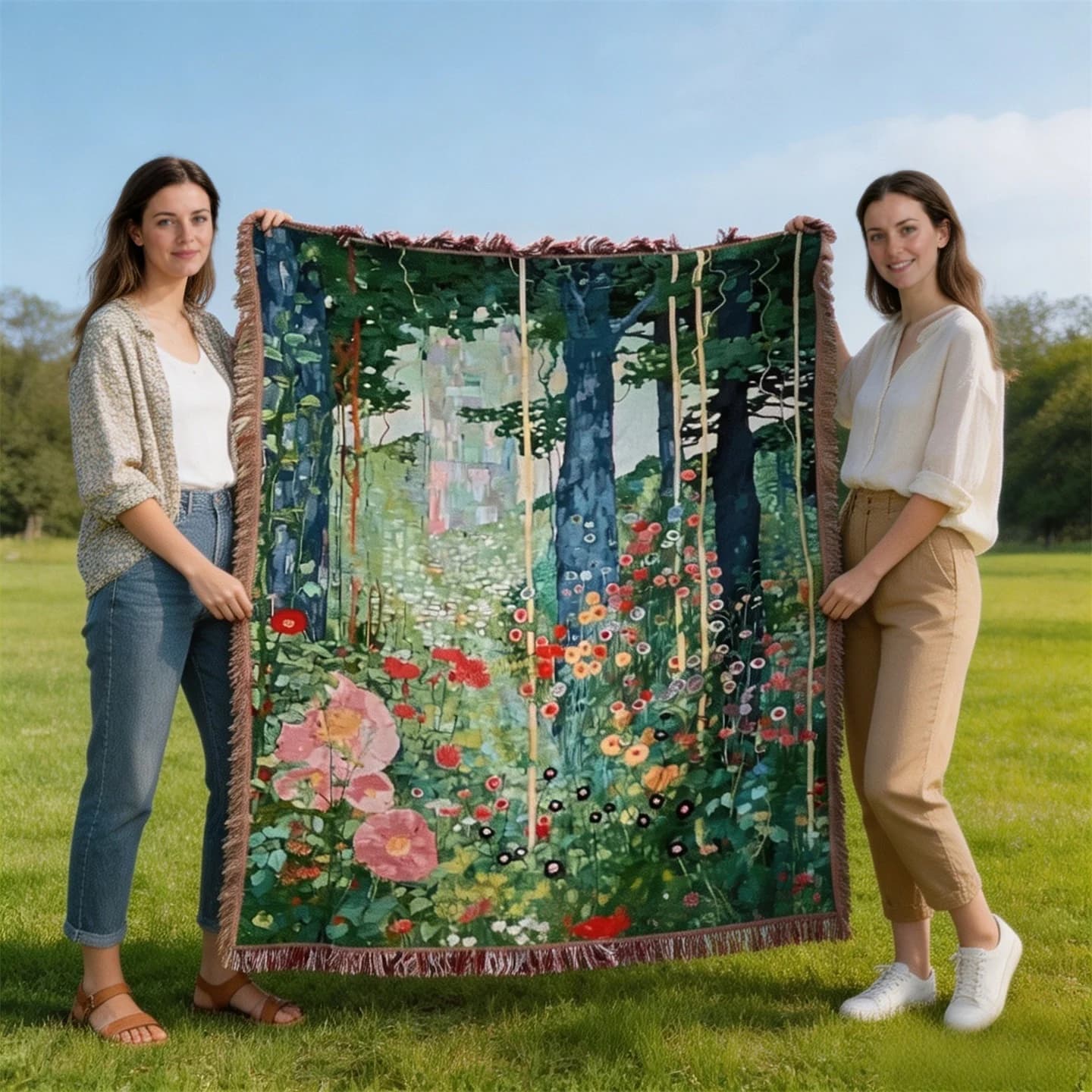 Klimt „Geheimer Garten“ Tapisserie-Wurfdecke