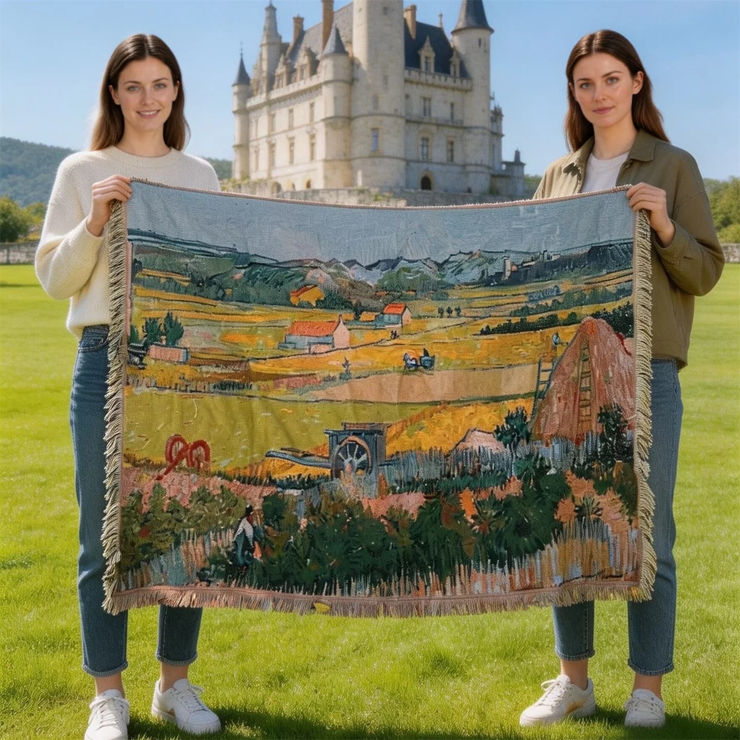 Wandteppich-Decke im Van-Gogh-Stil aus Baumwollmischung – Wandkunst & Sofabezug