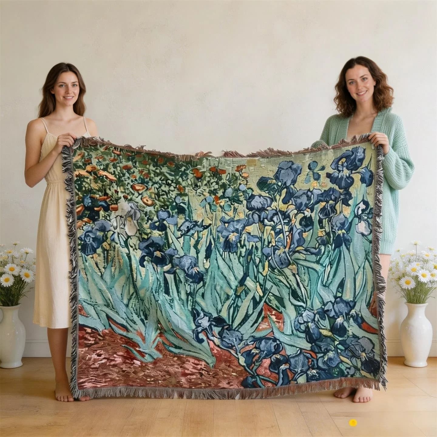 Van Gogh Stil Wandteppich-Decke aus Baumwollmischung als Sofadecke