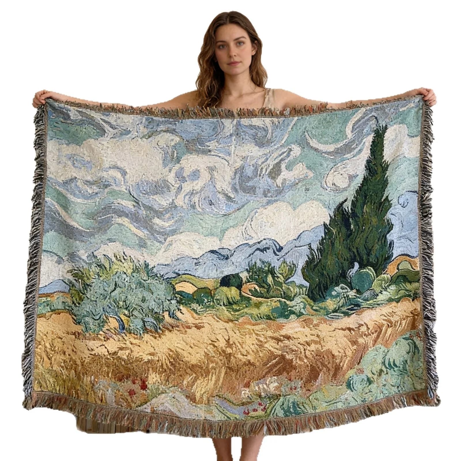 Gewebte Wandteppich-Decke im Van-Gogh-Stil für Sofa & Wanddeko