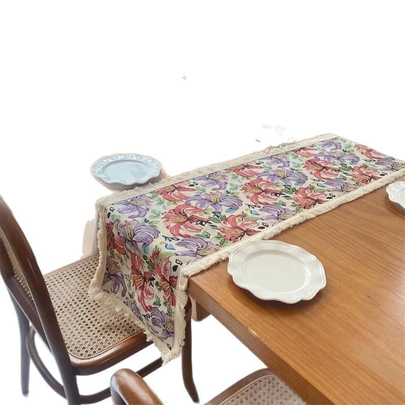 Tischläufer Jacquard Blumen Amerikanischer Landhausstil