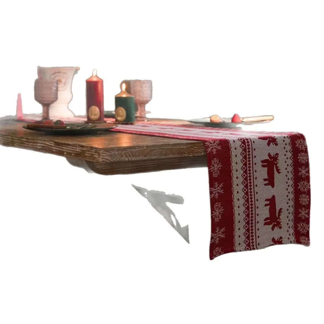 Nordischer Elch Weihnachts-Tischläufer Festliche Holiday-Deko für Esszimmer