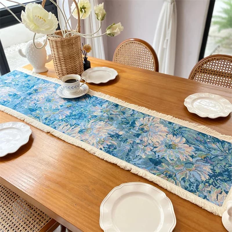 Tischläufer Jacquard Blumen Amerikanischer Landhausstil